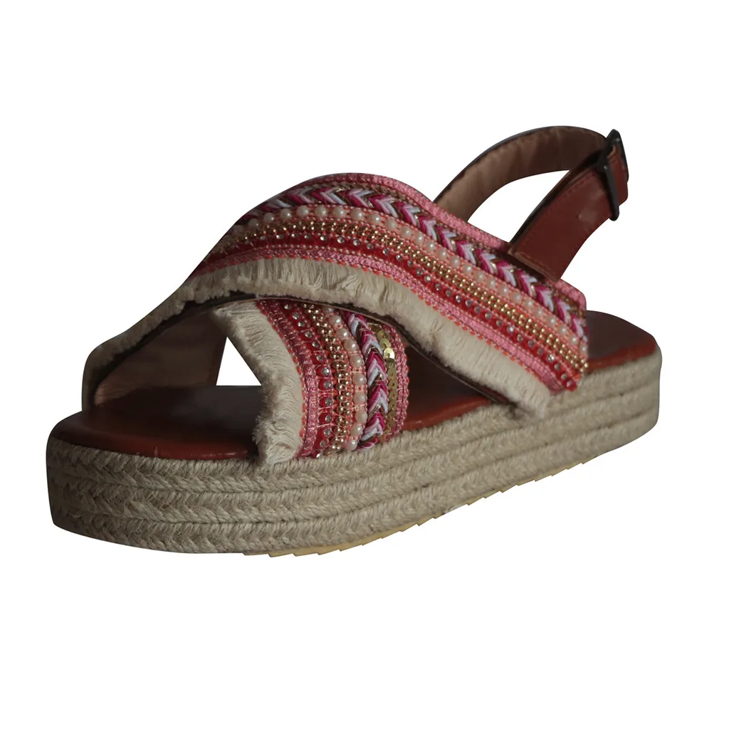 Сандалии SAGACE женские с открытым носком босоножки кисточками и бисером римские