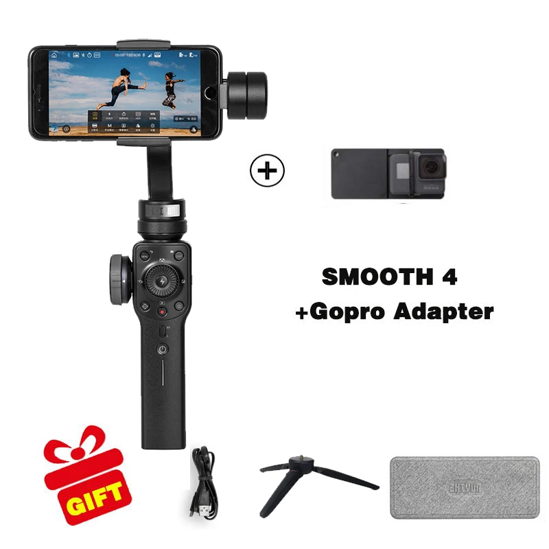 Option 2 Zhiyun SMOOTH 4 3-осевой Карманный стабилизатор для смартфона экшн-камеры телефона Портативный iPhone Q Gopro Hero sjcam - Цвет: Option 2