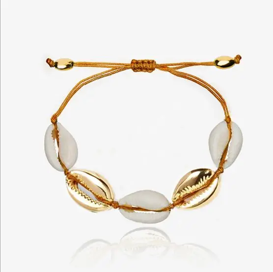 1pc Cowrie shell Bracelet femme Adjustable boho Macrame friendship Real Seashell Mothers Day Jewelry Gift 7696 | Украшения и