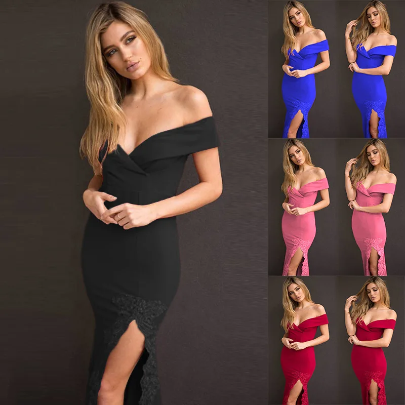 

2019 summer sexy fashion elegent women plus size long dress S-XL