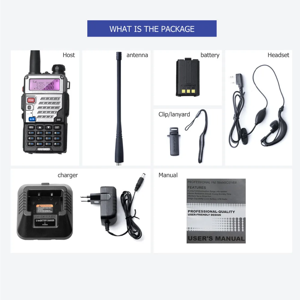 Baofeng UV-5RE Двухдиапазонная рация UV5RE CB радио 128CH VOX стальная оболочка Ham Радио