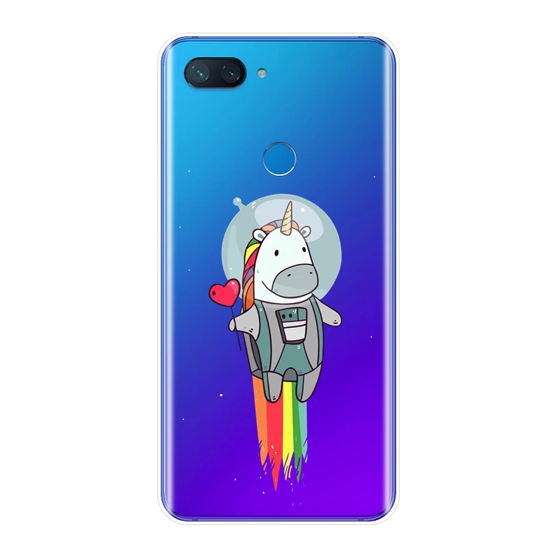Мягкий ТПУ чехол для Xiaomi Mi 5 5C 5S 5X 6 6X Plus A1 A2 Lite 8 SE ультра тонкий Kawaii Единорог