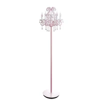 crystal vertical floor lamps pink european style princess wind room bedroom bedside lamp fashionable floor lights 110 240v