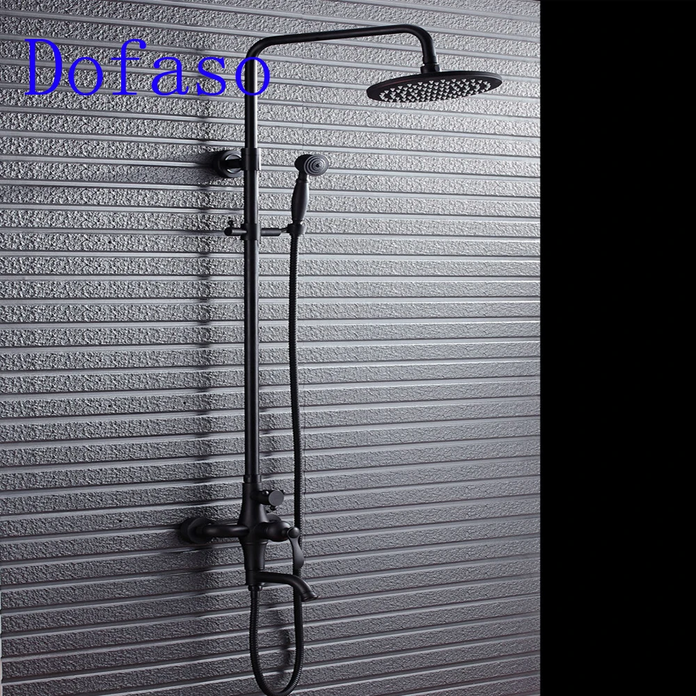 

Dofaso retro luxury big rain bathroom oil rubbed black matt shower mixer faucet made by all brass antique shower black