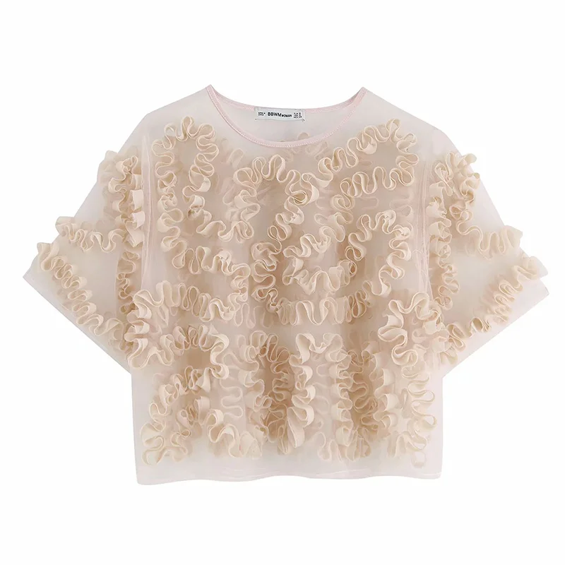 Женская рубашка с круглым вырезом Полосатые блузки летние повседневные