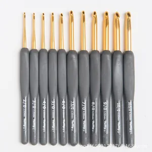 Вязальный крючок Tertel, 1 шт., серая полимерная ручка, спицы, оригинальный Аутентичные, импортные подарок из Японии, 2-6,5 мм