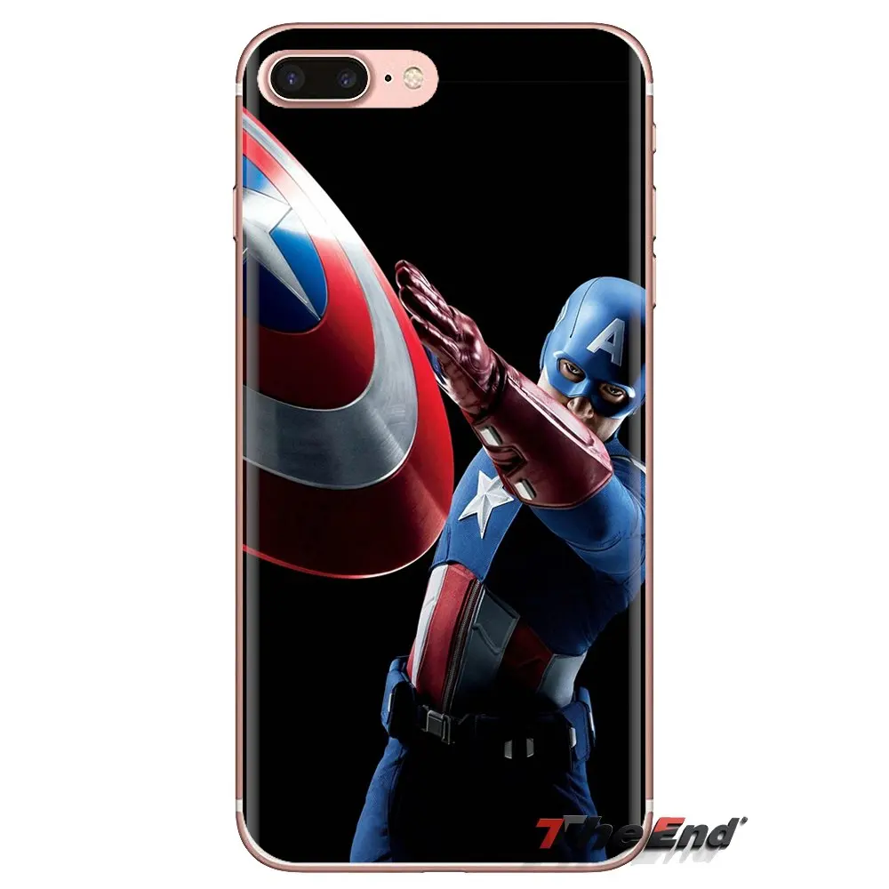 Прозрачный чехол из ТПУ для Sony Xperia Z Z1 Z2 Z3 Z5 compact M2 M4 M5 C4 E3 T3 XA Huawei Mate 7 8 Y3II marvel Captain America