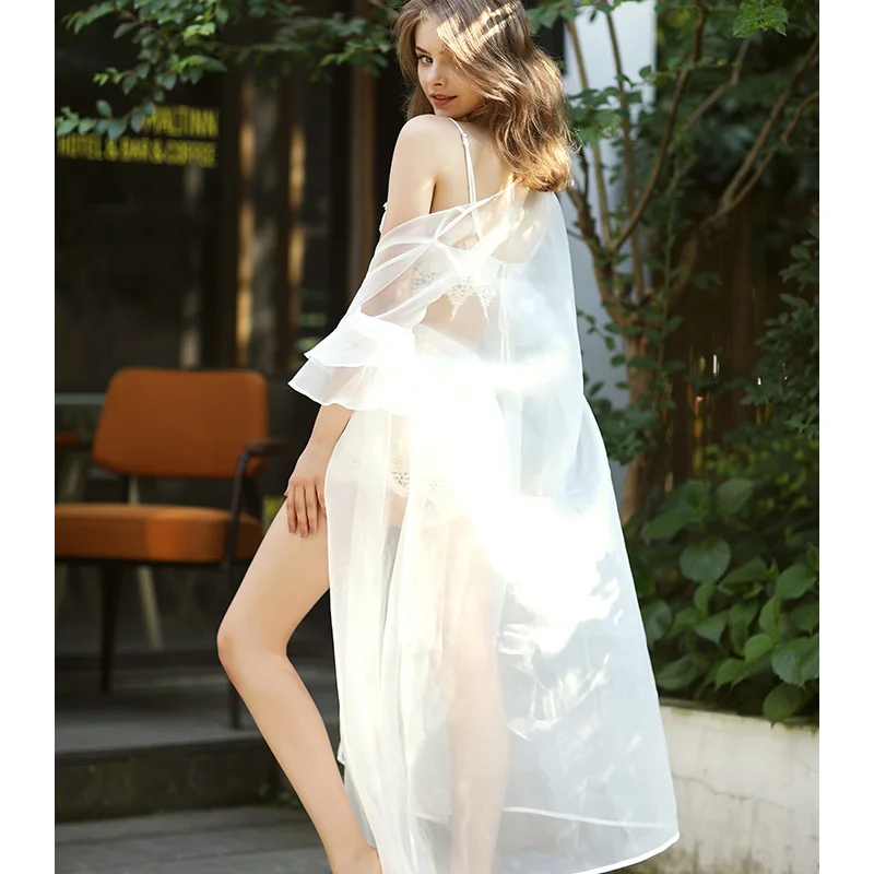 

Women Robe Lace Robe Sexy Bride Robe Set Romantic Robe Lady Lace Gowns Robe Wedding night