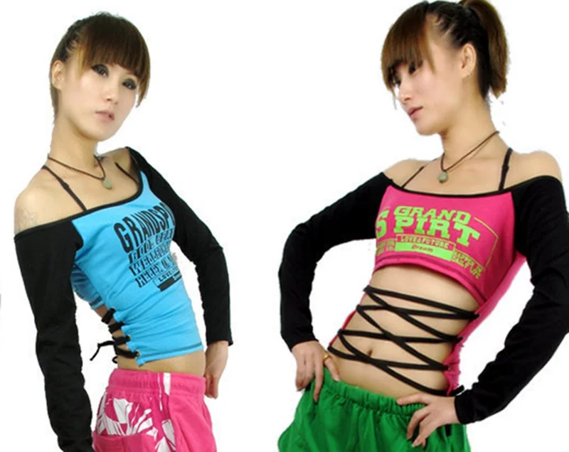 

Nice New Women Women Fashion Female Singer Costumes Ds Clothes Hip Hop Long Sleeve T Shirts Dance Tops