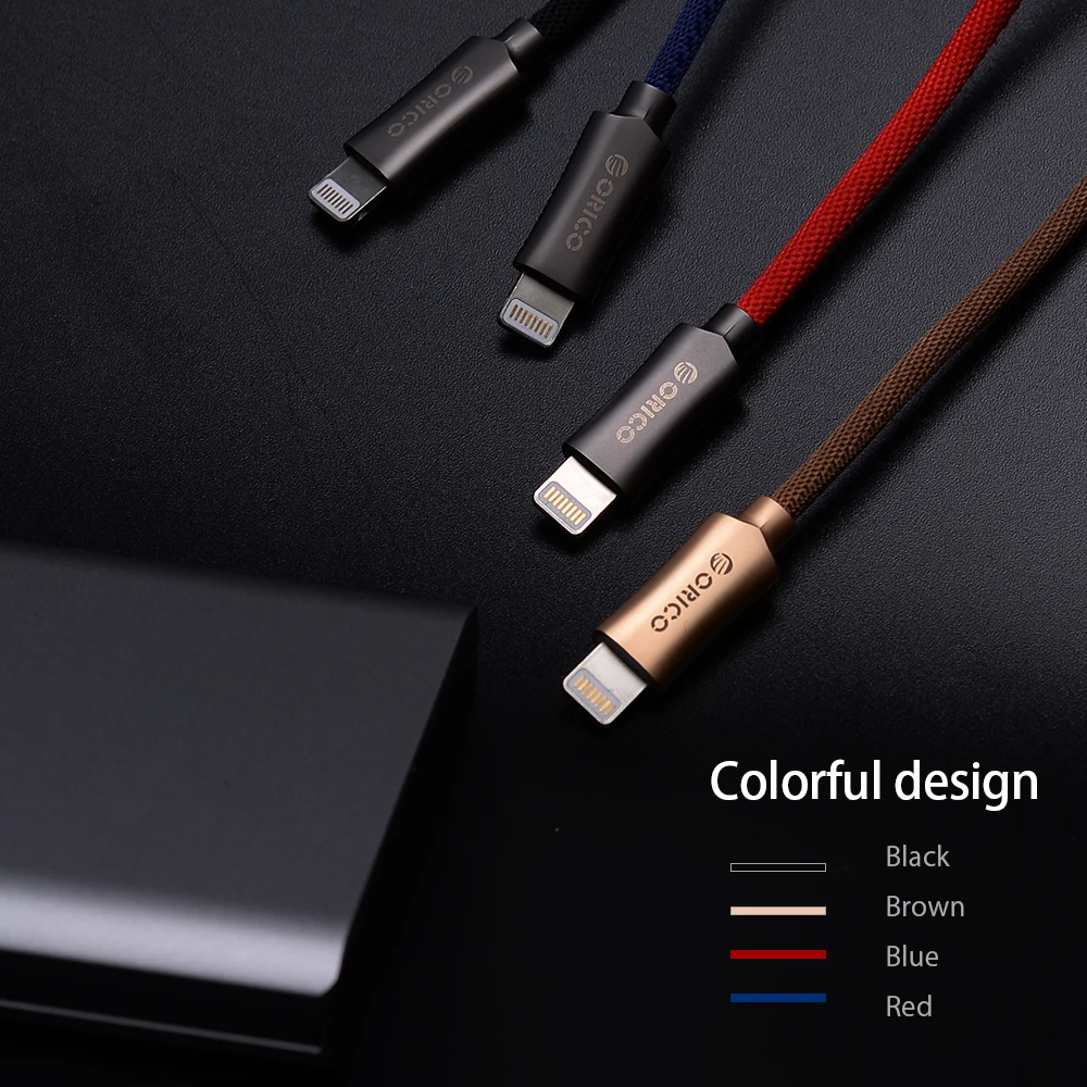 ORICO цинковый сплав кабель Lightning/USB для IPhone iPad Ipod 2.4A USB2.0 зарядки шнур Синхронизация