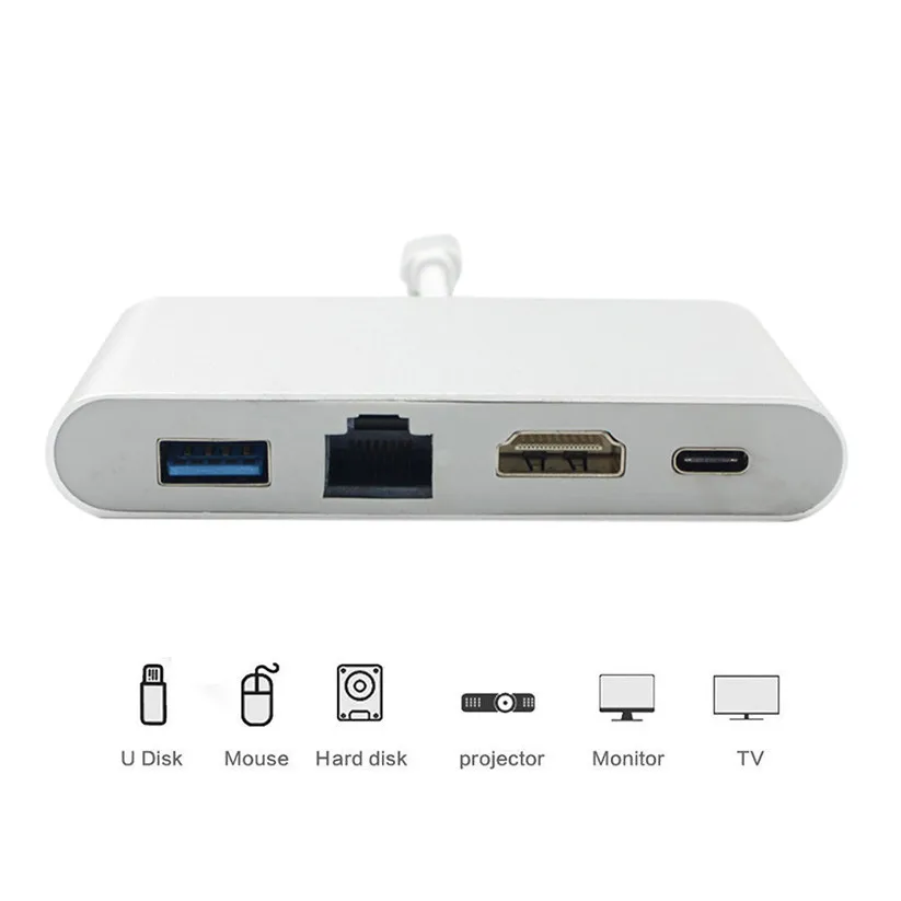 Mosunx адаптер 3 в 1 Мини Дисплей Порт DP Thunderbolt к DVI VGA HDMI Кабель для MacBook td1222 Прямая