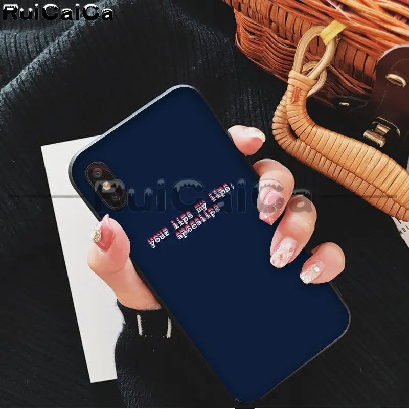 RuiCaiCa цветной текст на черном фоне DIY рисунок чехол для телефона чехол для iPhone 5 5Sx 6 7 7plus 8 8Plus X XS MAX XR