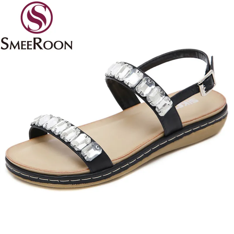 Женские сандалии с кристаллами Smeeroon повседневные пляжные в богемном стиле на