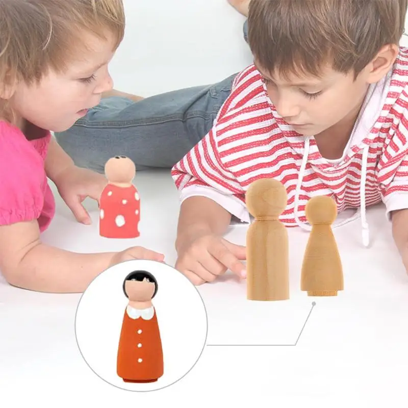 5 шт./компл. деревянные Семейные колышки для кукол сделай сам Детские