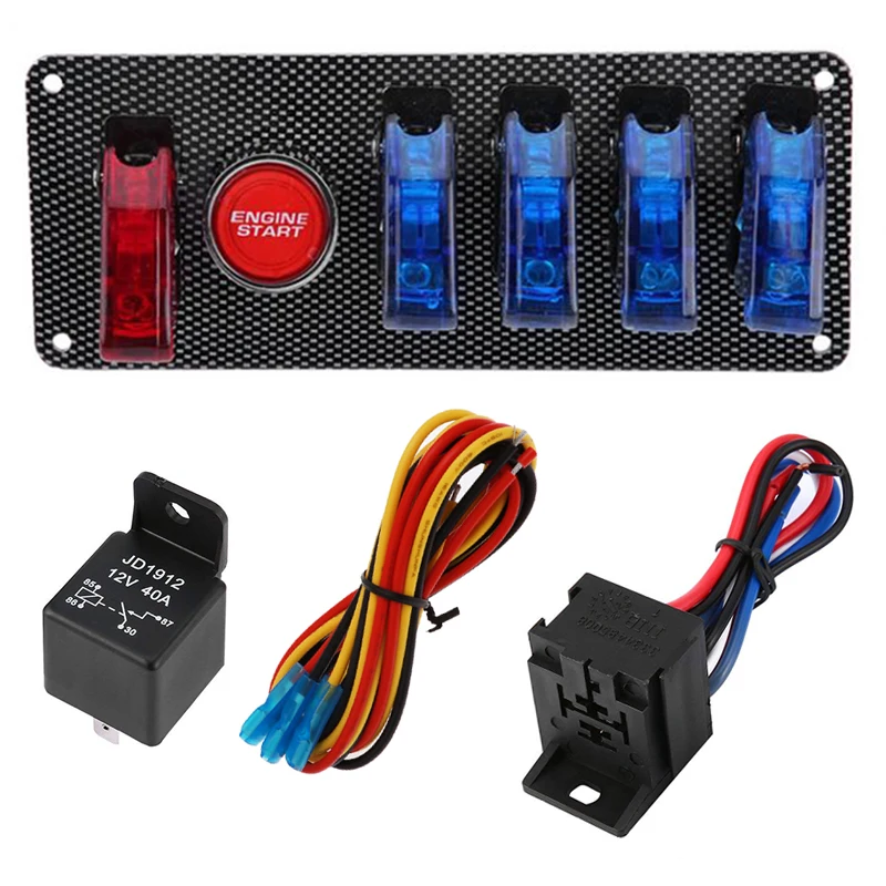 Панель переключателя кнопки зажигания 12 В для гоночного автомобиля