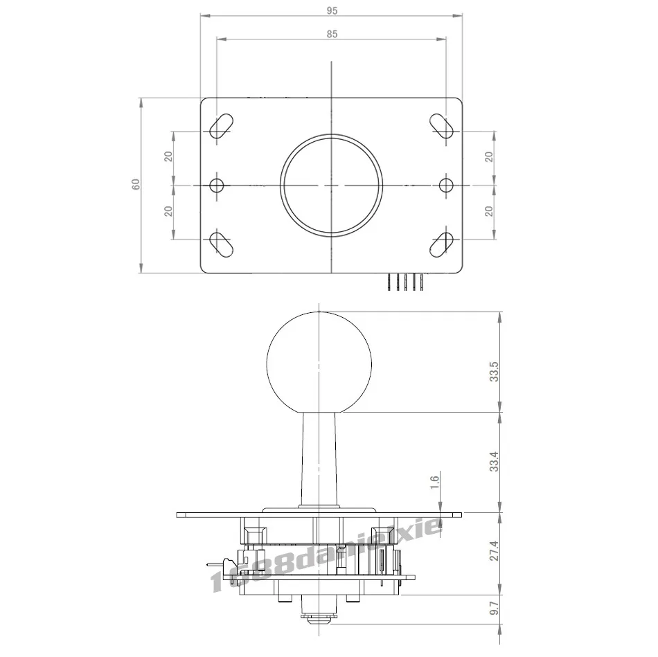 Новый черный аркадный конкурс 4 8 Way Rocker China Sanwa Джойстик для аркадных соревнований