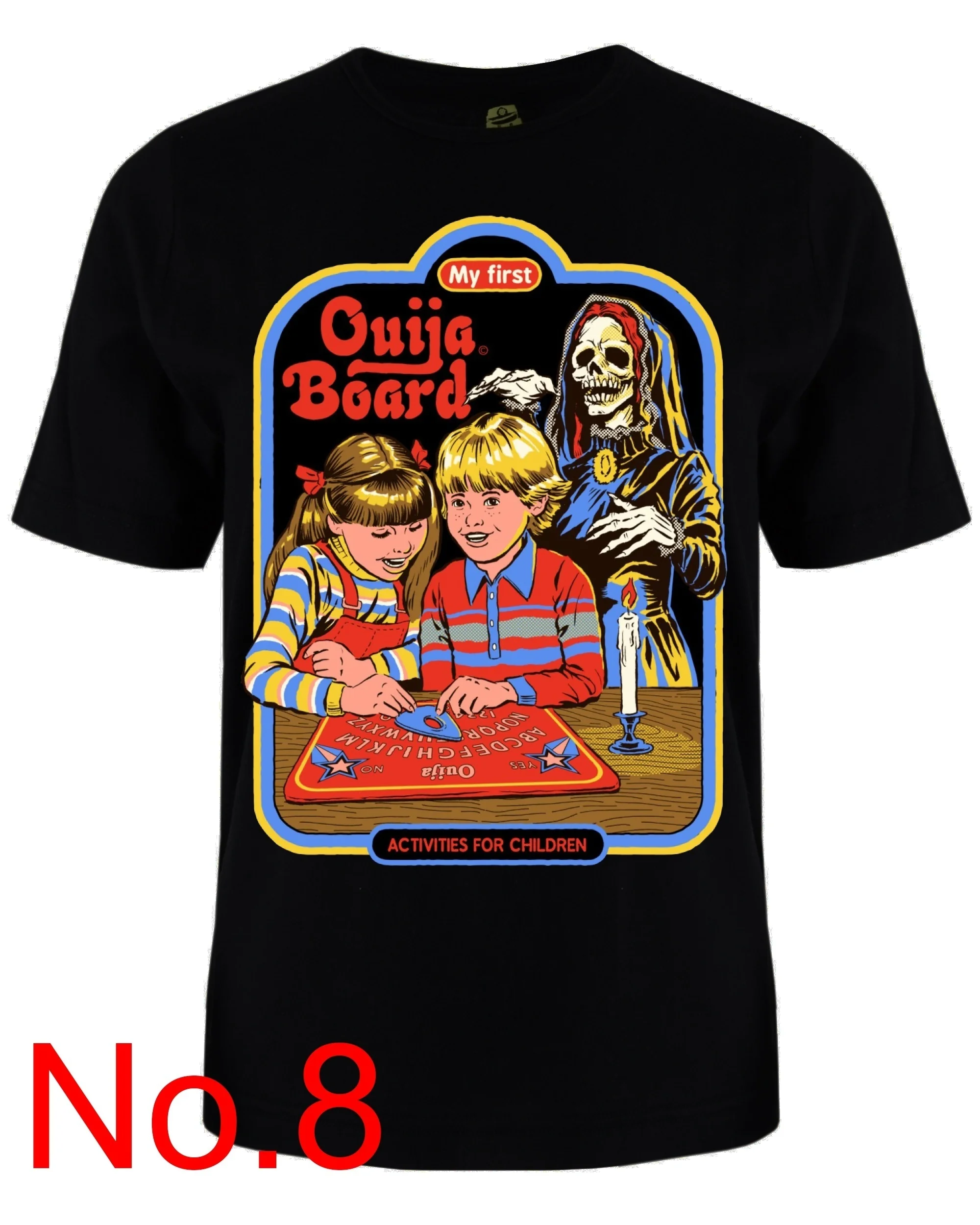 black-8Ouija Board Kuakuayu HJN 1 шт. крутая модная летняя повседневная футболка с демонами для женщин и мужчин забавная футболка с кольцом ностальгия милый черный - Цвет: black-8Ouija Board