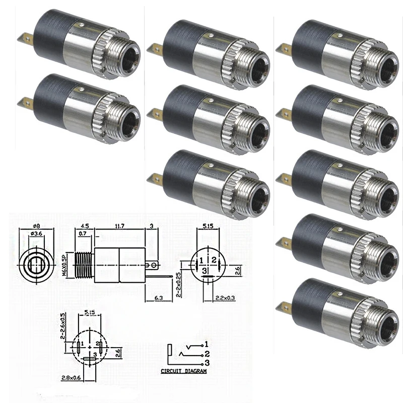 10 шт. мини стерео Панель Крепление разъем высокое качество 3 5 мм Женский Разъем