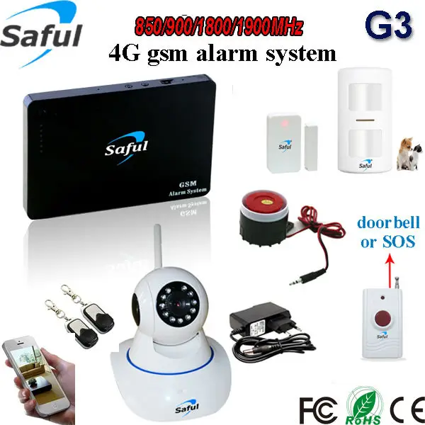 Беспроводная охранная система с домашним животным ПИР Датчики и IP камера