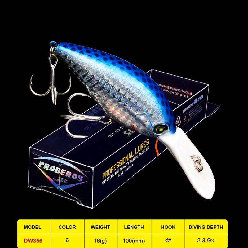 PROBEROS Crankbait 10 см 16 г жира fWobbler блесны искуственные паллет жесткая приманка окунь