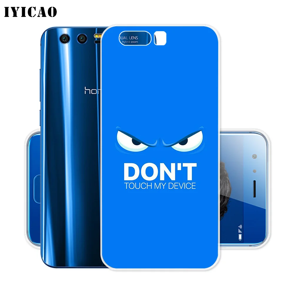Мягкий силиконовый чехол IYICAO dont touch my phone Для Huawei Y9 Y7 Y6 Prime 2018 Honor 8C 8X 8 9 10 Lite 7X 7C 6A 7A