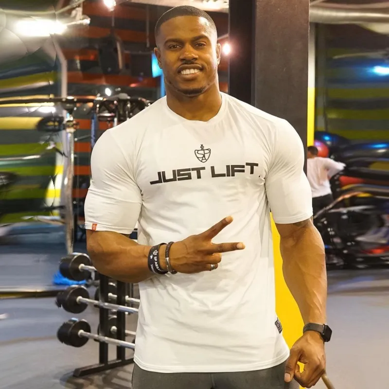 Мужская модная футболка, новинка, весна-лето, тонкие рубашки, мужские топы, для досуга, бодибилдинга, с коротким рукавом, индивидуальные футболки, одежда - Цвет: 2
