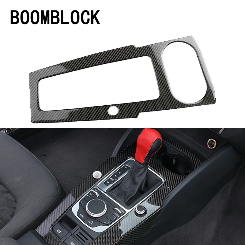 

BOOMBLOCK For Audi A3 8V 2012-2017 Carbon Fiber Gears Shift Panel Decorative Trim Stickers On Cars Car-styling Accessories
