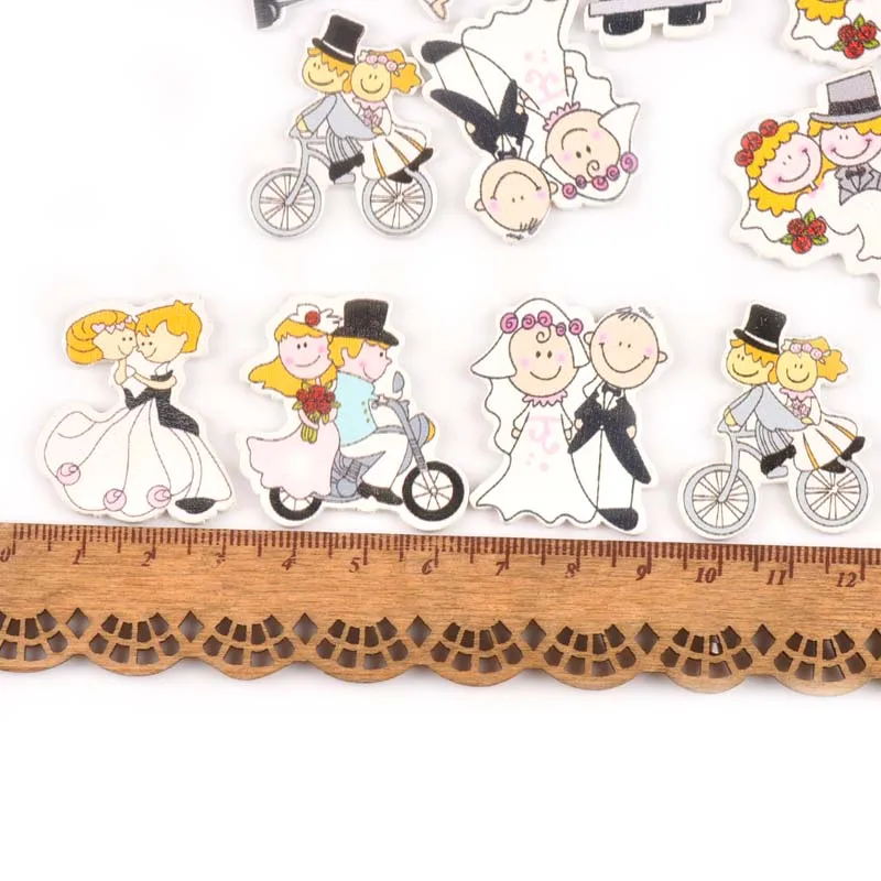 20 шт. милые свадебные деревянные ломтики красочные поделки украшения для дома