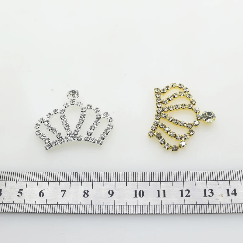 Direct Sales 10pcs/lot 36*28MM Rhinestone Button Crown Alloy Decoration Crafts DIY Christmas Holiday Decoration Accessories