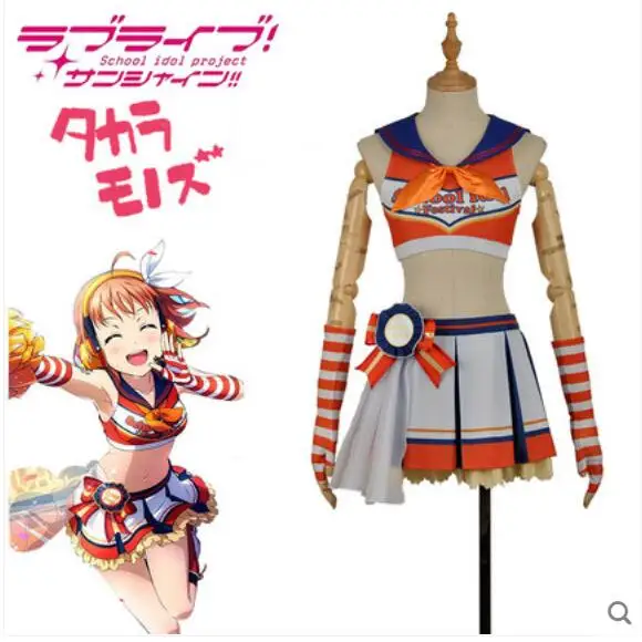 

LoveLive!Sunshine!! HOT Anime COSPLAY Takami Chika COS Halloween Party COSPLAY Sweet Cheerleaders Costumes Sets