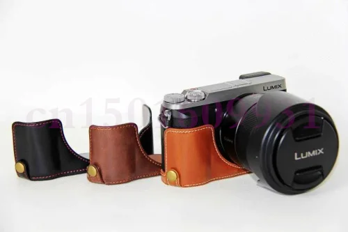 Искусственная кожа Камера сумка Половина Чехол Обложка для Panasonic Lumix DMC GX80 GX85