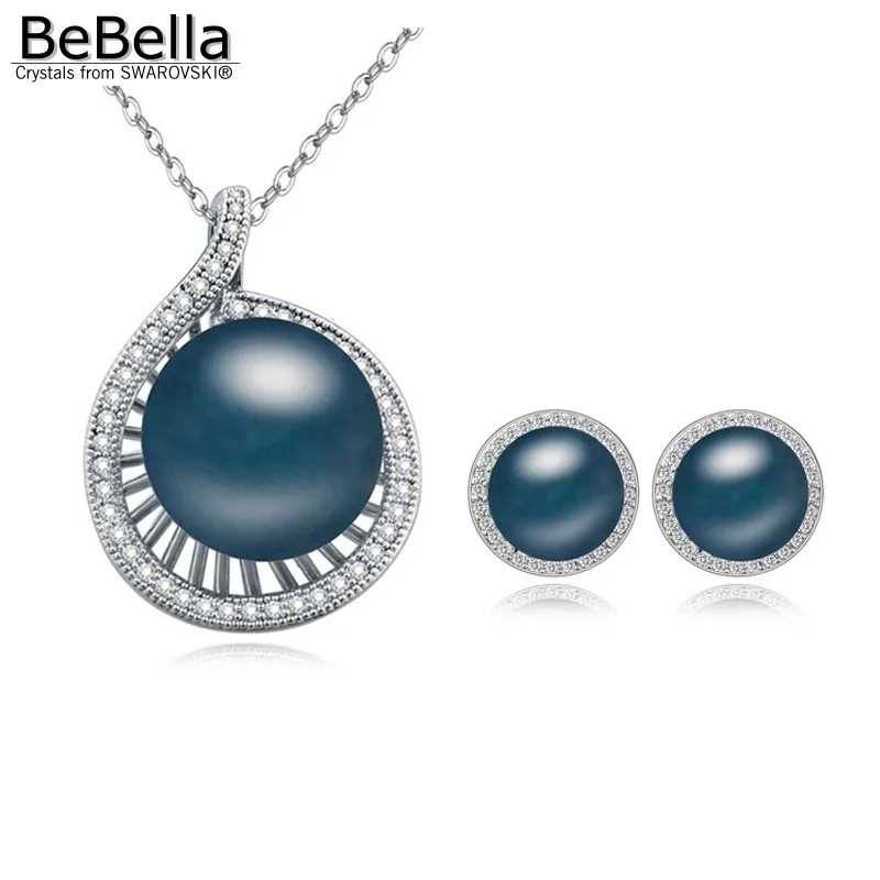 BeBella новинка ювелирный набор с жемчугом ожерелье серьги сделан австрийскими