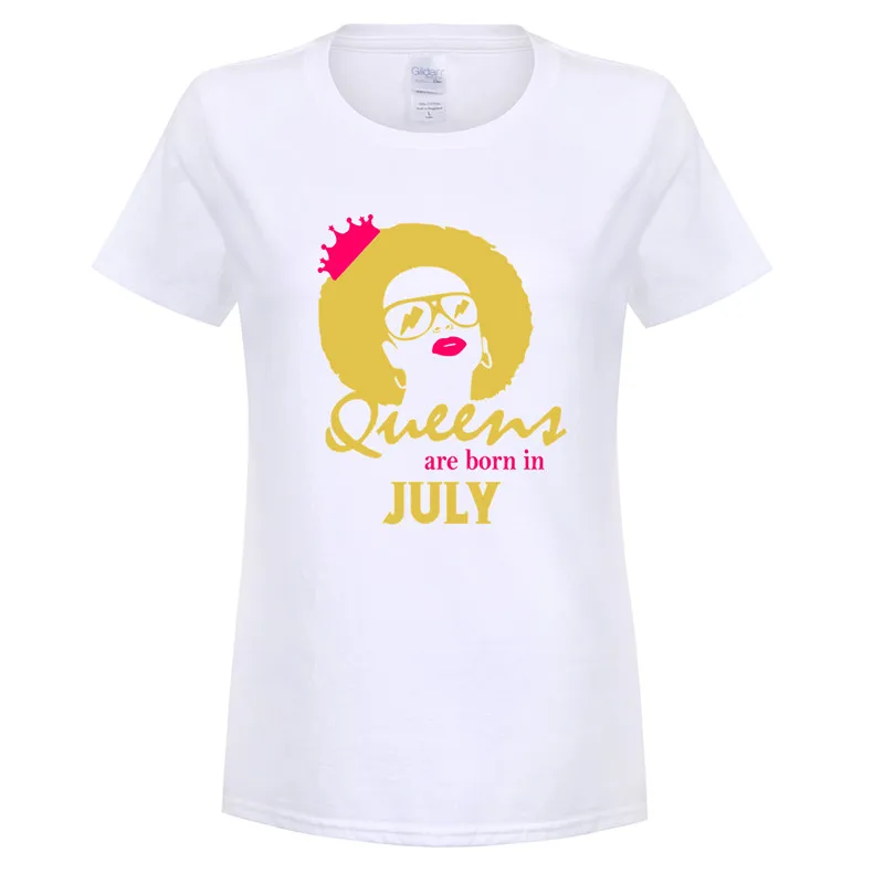 Летняя женская футболка Queens Are Born In August для девочек одежда футболки с коротким