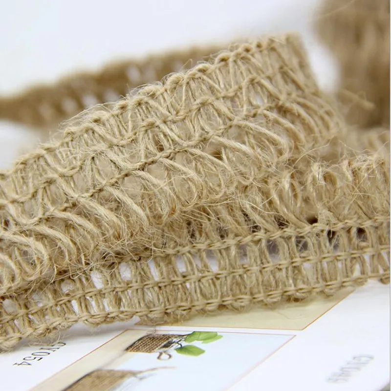 Кружевная лента с кисточками из пеньковой ткани 2 см плоский канат декоративная