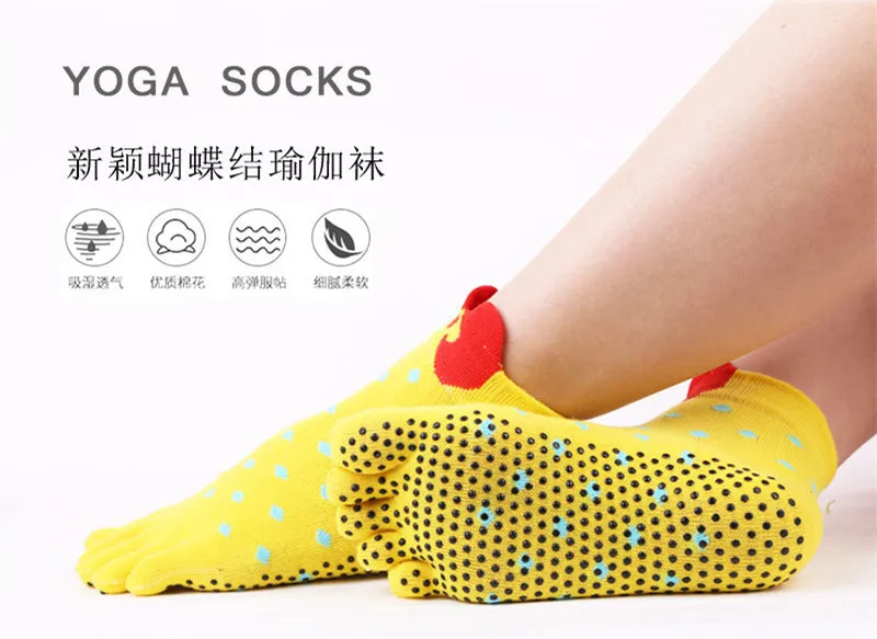 1 Pair Cute Women Colored Yoga socks Cotton Anti slip Massage Sports Socks Warm Candy Socks pilates