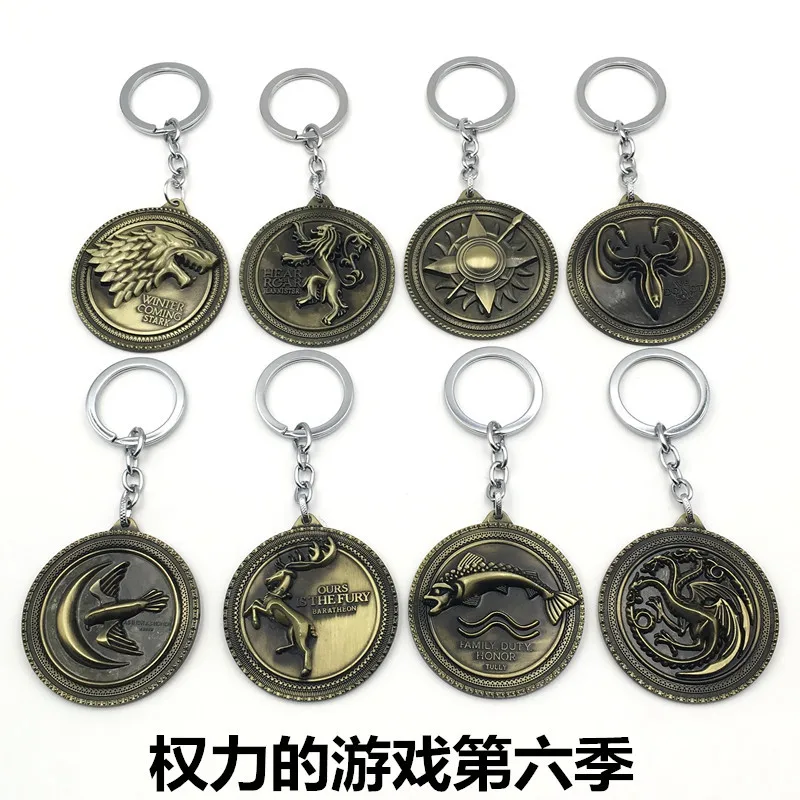 Фильм брелок последний сезон Старк значок с волком Подвески брелки песня Льда и