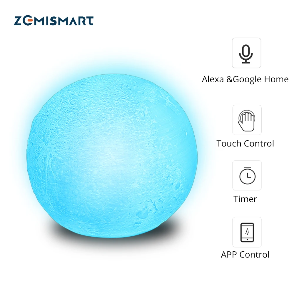 Светодиодный ночсветильник с дистанционным управлением совместим Alexa Google Home 3D