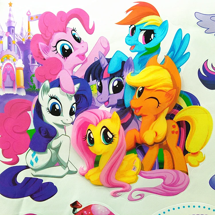 EWAYS 5D My Cute Little Poni Наклейка на стену инструмент для украшения комнаты для гостиной, украшение дома наклейка из ПВХ материала