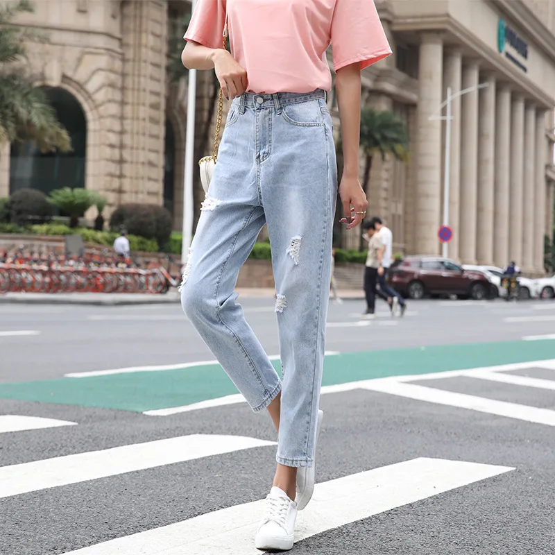 Джинсы женские весна-лето джинсовые шаровары евро-американские модные шикарные