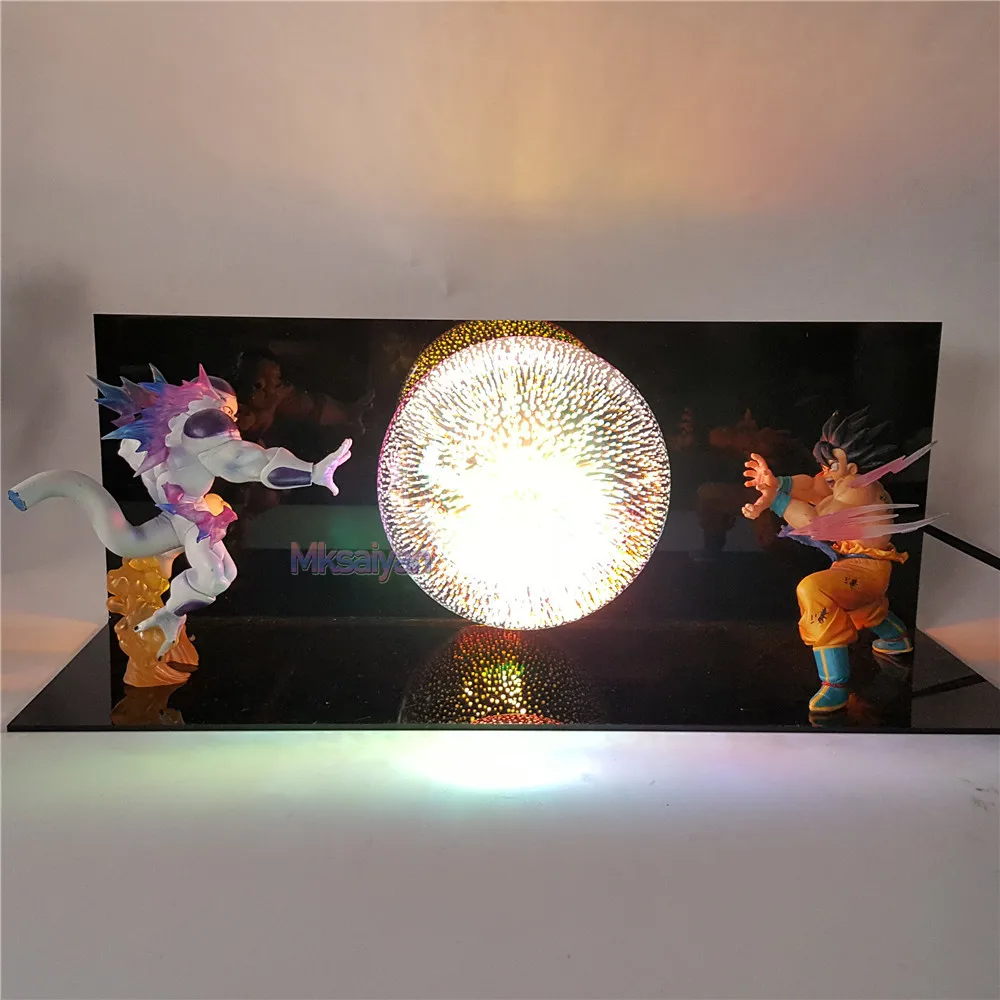 Dragon Ball Z Son Goku VS Freeza игрушка фигурка Kaiouken DIY Настольная Светодиодная лампа аниме Dragon Ball Lampara Goku модель DBZ