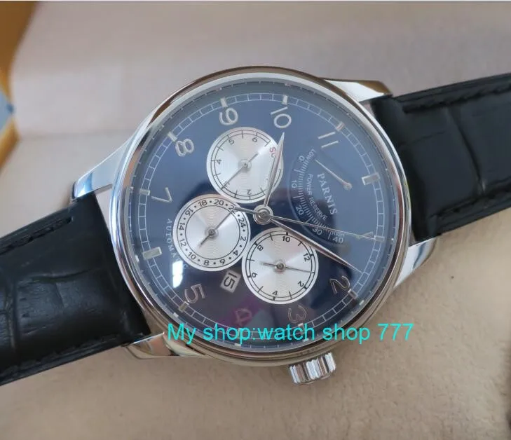 42 мм PARNIS 26 jewels японские 9100 автоматические самокручивающиеся механические часы