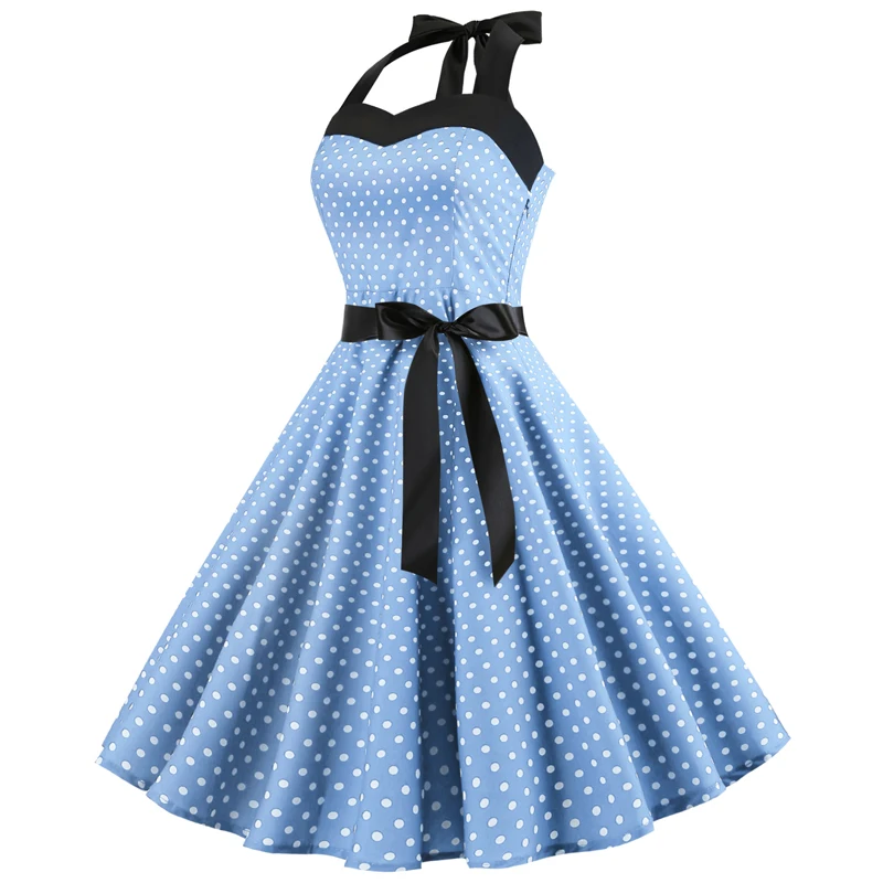 Toppick 2018 Sexy Halter Christmas Dress Women Polka Dot Bandage Party Robe Femme Vestidos Dresses Plus Size | Женская одежда