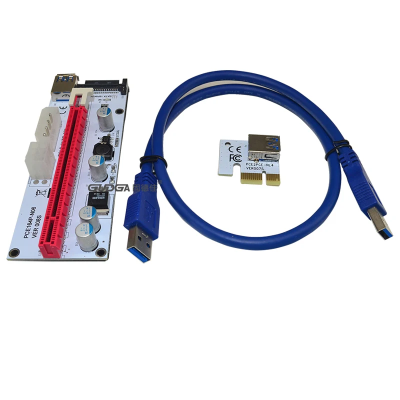 60 см 4pin molex pci-e Райзер карта 6pin sata power pcie 1x до 16x pci Экспресс для майнинга antminer btc