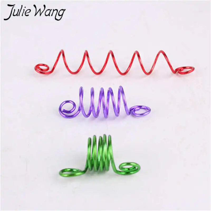 Julie Wang 10 шт. разноцветные оплетки Дред бусины манжеты зажимы спиральные крутые