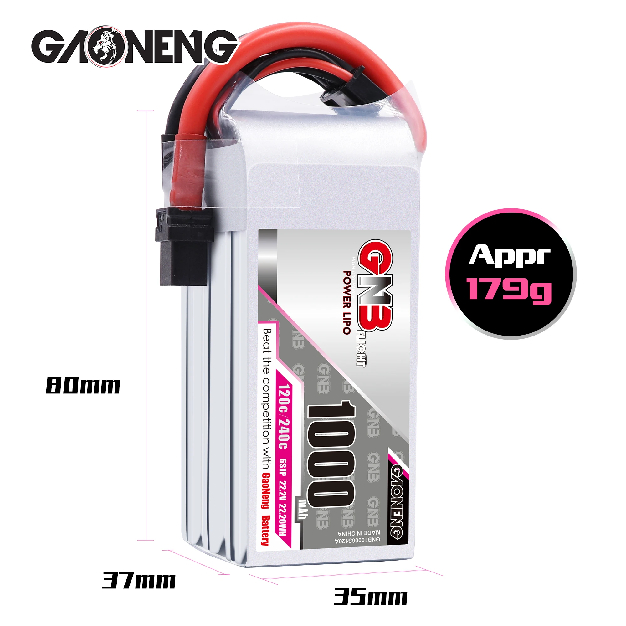 Новый Gaoneng GNB 1000 мАч 6S 22 2 в 120C/240C Lipo аккумулятор XT60 разъем для полной скорости