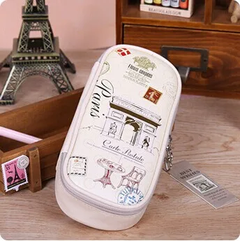 Чехол-карандаш из искусственной кожи с большой емкостью для школы канцелярские