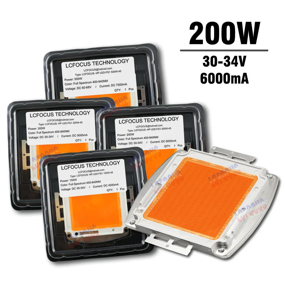 Гидропоника 120W 150W 200W 300W 400W 500 W растут светодиодный полный спектр 400-840NM набор «сделай сам» для 120 150 200 300 400 500 Вт светодиодный Grow светильник - Испускаемый цвет: 200W (6000mA)