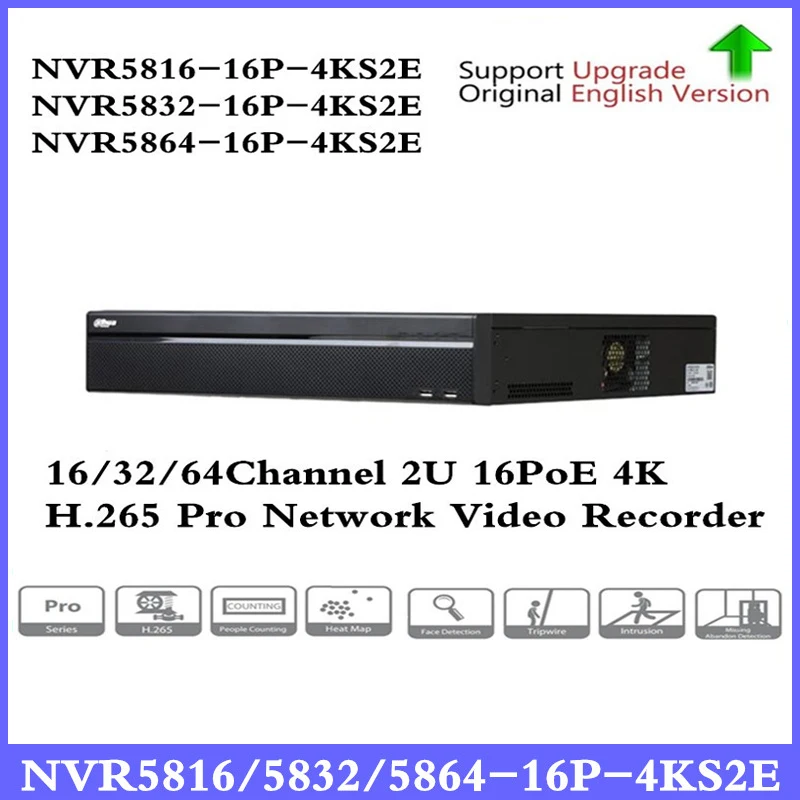 4 К NVR NVR5816 16P 4KS2E 16CH 16 poe NVR5832 16p 32ch PoE NVR5864 1 8 Порты Поддержка 800 м ePoE и