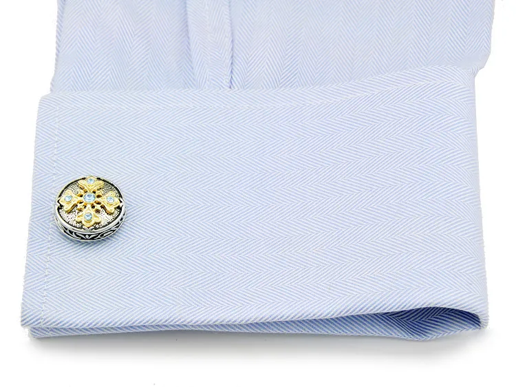 Спартанские тройские эпические запонки из белого золота с гальваническим