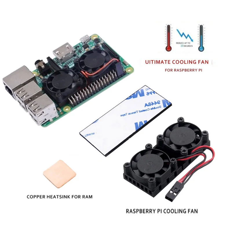 YOUNUON Raspberry Pi 3 3bPlus двойной вентилятор двойные вентиляторы охлаждения для 2 Model B